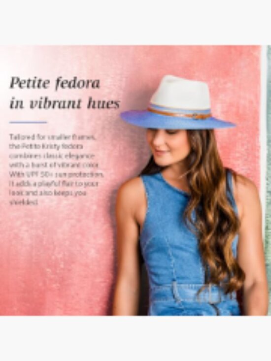 UPF 50+ Wide Brim Fedora Sun Hat, Packable & Adjustable, 100% Polypropylene main image 4